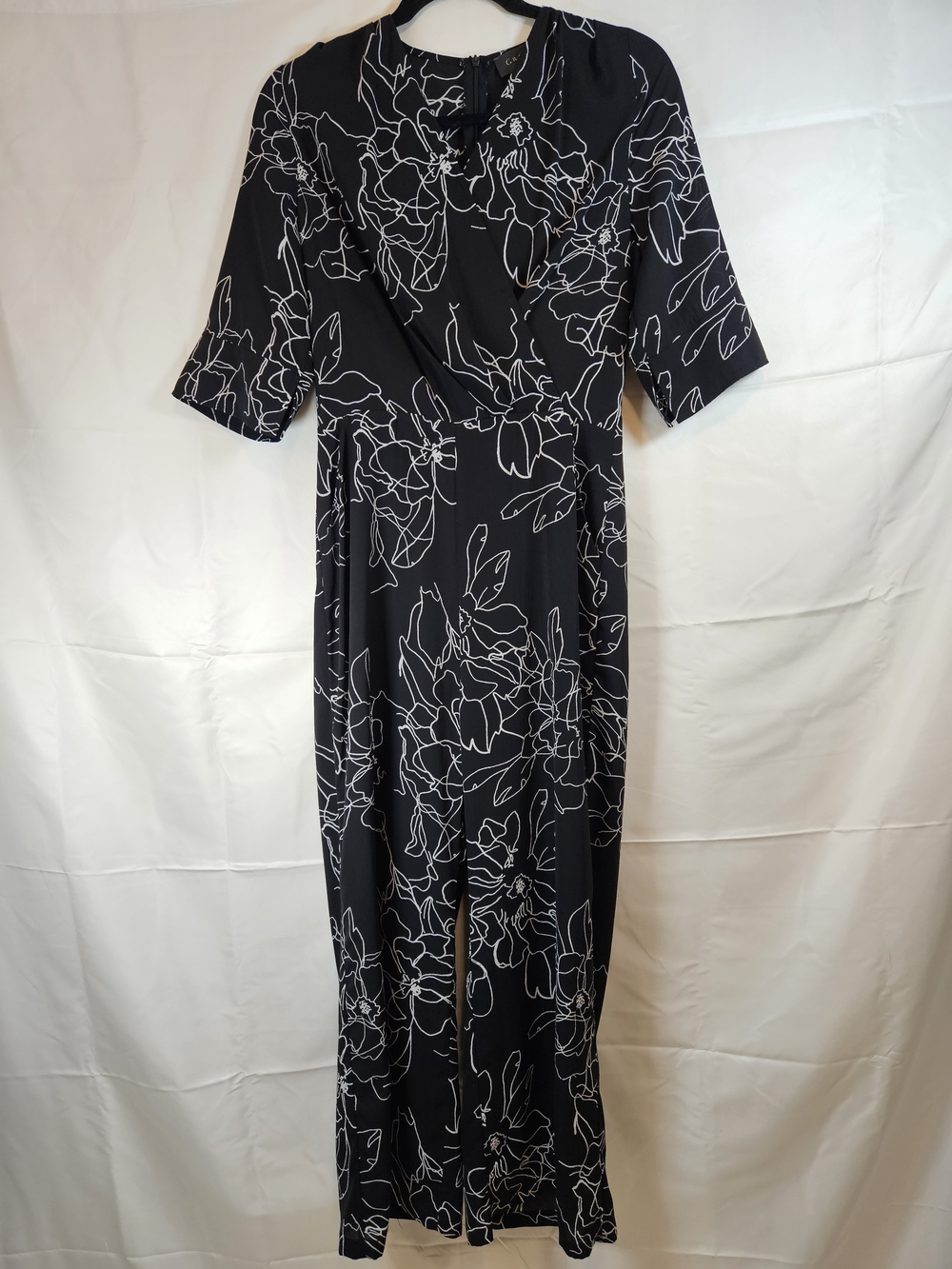 Women's Black Floral Print Jumpsuit Party Cocktail Business Casual Normcore